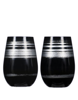 Rolf Glass Black/Silver Cosmo Tumbler (Set of 2), , main_image