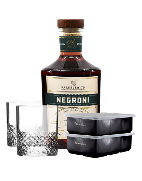 Barrelsmith Negroni With Rolf Glass Diamond On The Rocks And Reservebar Square Ice Cube Tray, , main_image