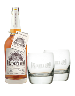 Brother's Bond Straight Bourbon Whiskey with Brother's Bond Rocks Glasses, , main_image