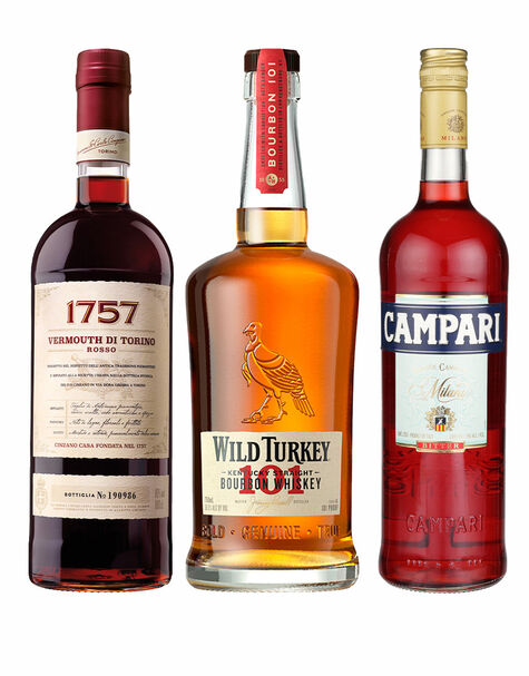 Wild Turkey 101 Bourbon with 1757 Vermouth di Torino Rosso and Campari, , main_image