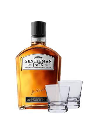 Gentleman Jack with Two Dartington Bar Excellence Whiskey Glasses, , main_image