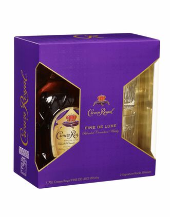 Crown Royal Fine de Luxe Blended Canadian Whisky with Two Signature Rocks Glasses, , main_image_2