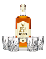 Uncle Nearest 1884 Small Batch Whiskey with 4 Markham Marquis by Waterford Double Old Fashioned Glasses, , main_image