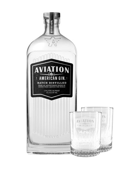 Aviation American Gin with Rolf Aviation Gin Branded  Glasses - Main