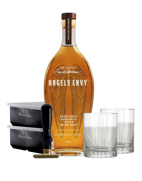 Angel's Envy Bourbon Finished in Port Barrels with The Perfect Rocks Set - Main