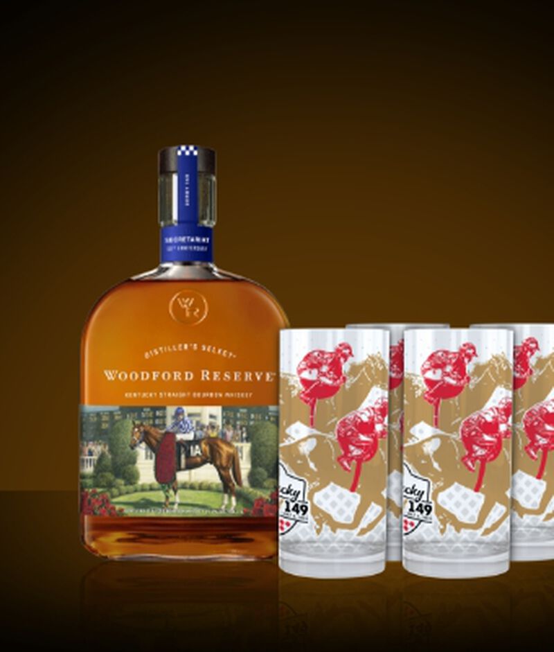 Woodford Reserve® 2023 Kentucky Derby® 149 Bottle with 2023 Kentucky Derby Mint Julep Glasses