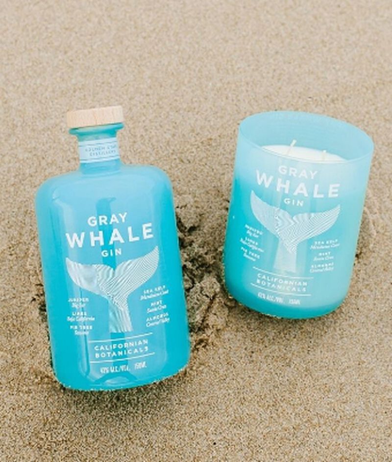 Gray Whale Gin & Soy Candle Gift Set in the sand