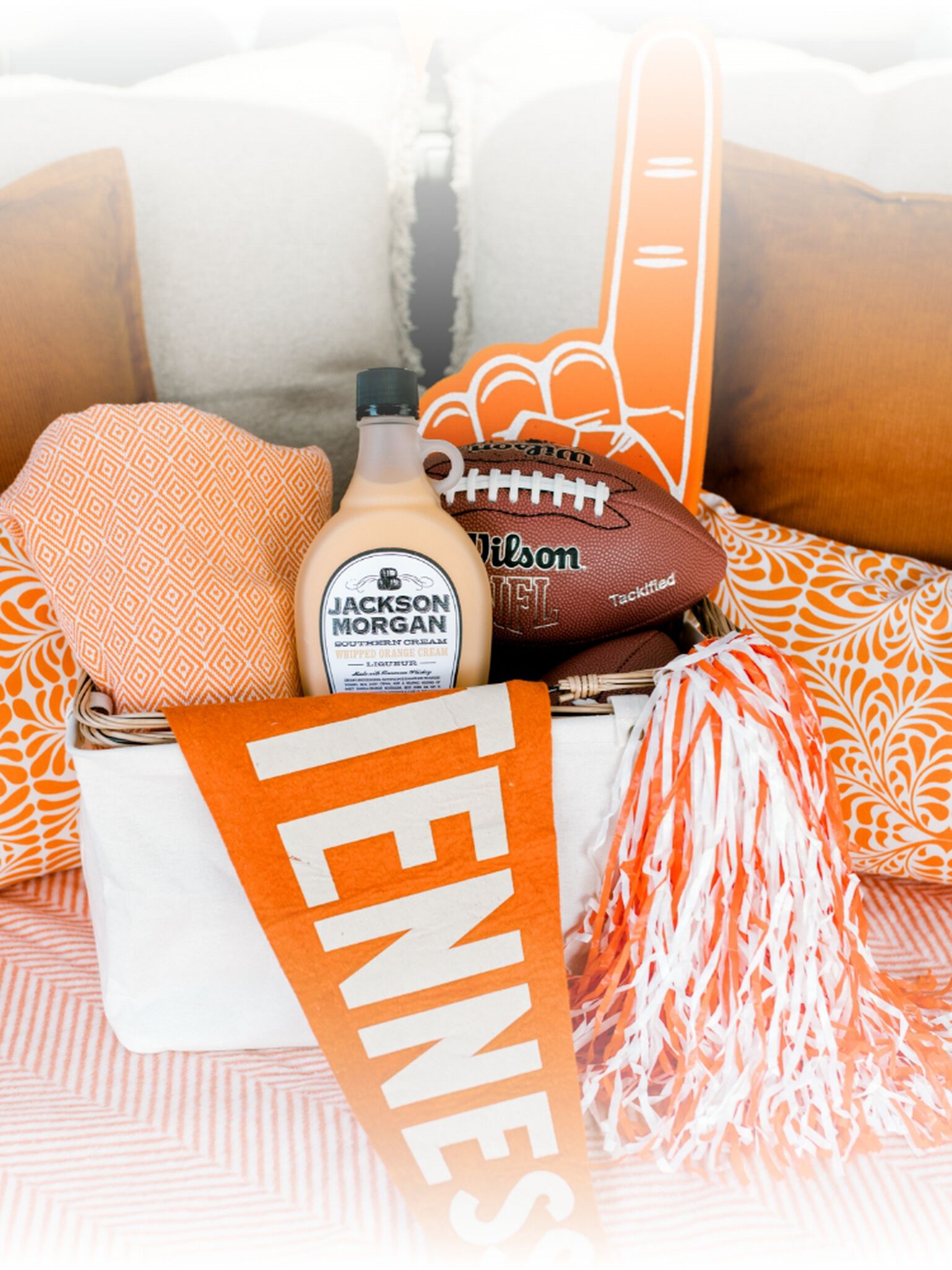 A bottle of Jackson Morgan Southern Cream with Tailgating Gear