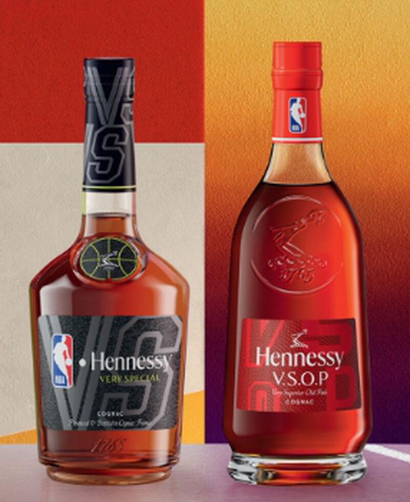 Bottles of Hennessy XO NBA Edition