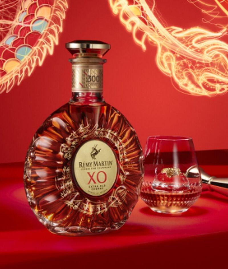 Bottle of Rémy Martin XO Lunar New Year Limited Edition with a cocktail