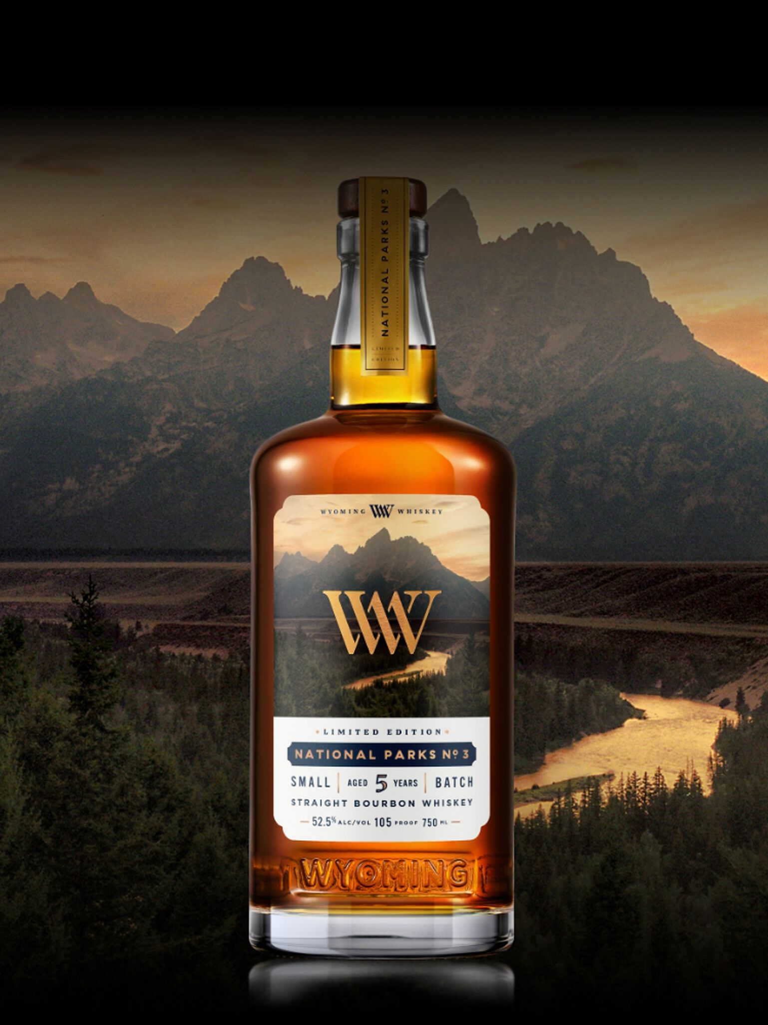 Bottle of Wyoming Whiskey National Parks No. 3