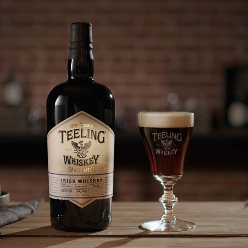 Bottle of Teeling with a cocktail