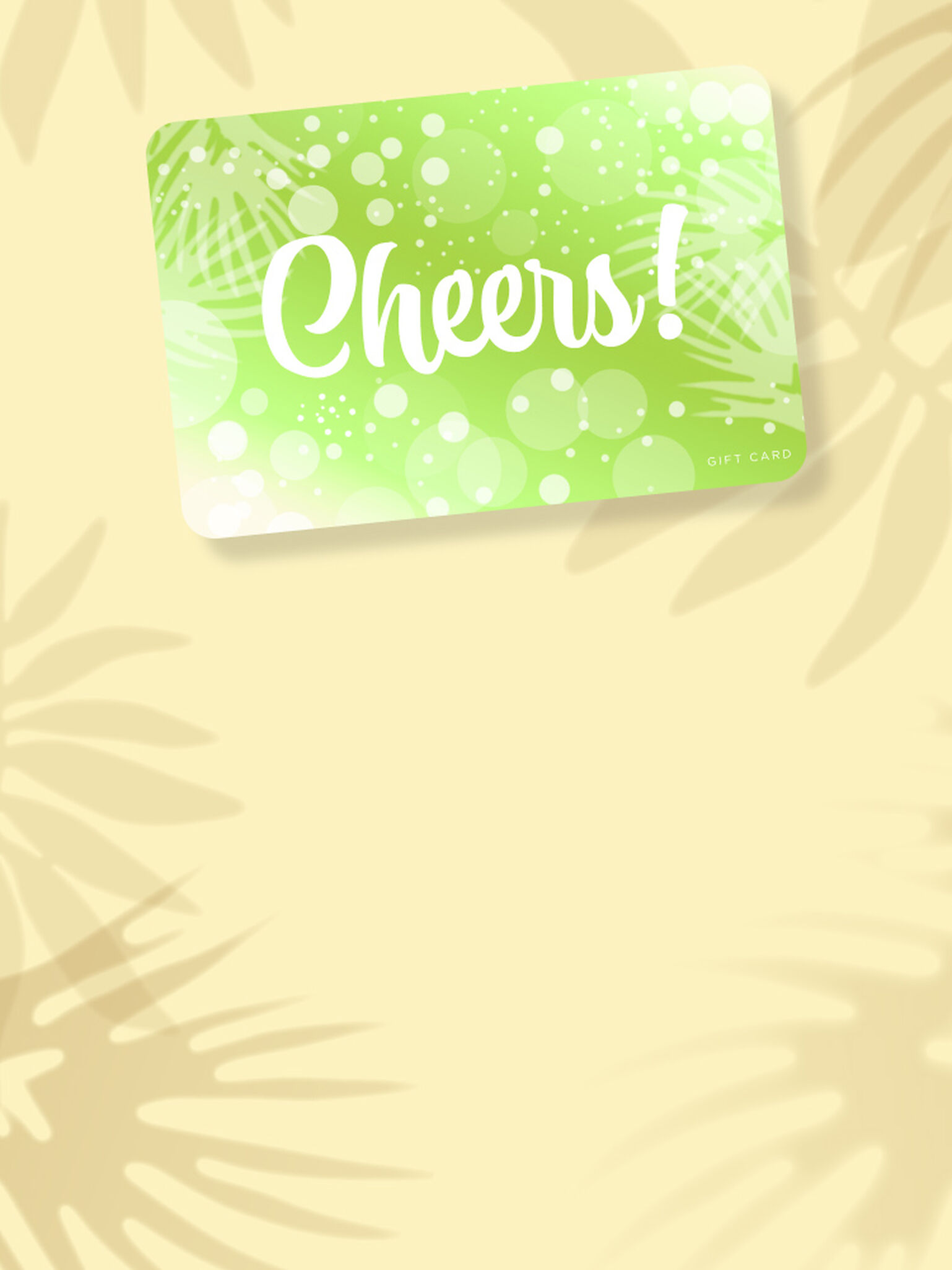 GIFT CARD ON PALM BACKGROUND