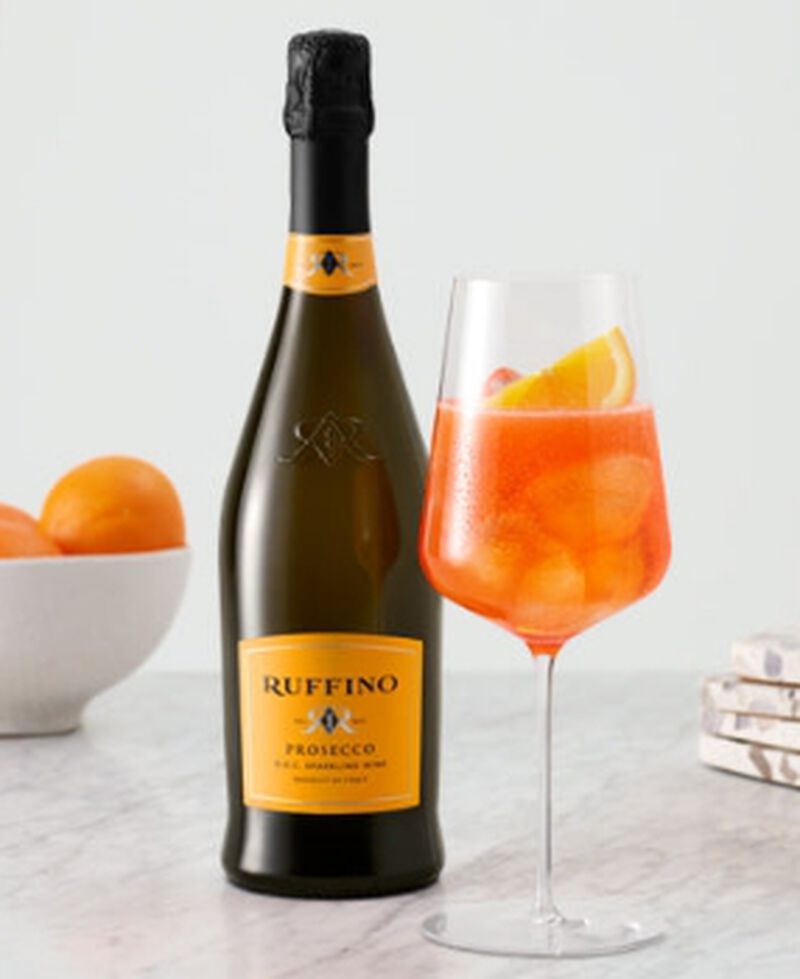 bottle of Ruffino Prosecco with a spritz
