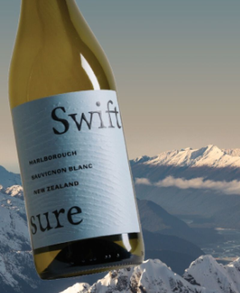 A bottle of Swiftsure Marlborough Sauvignon Blanc