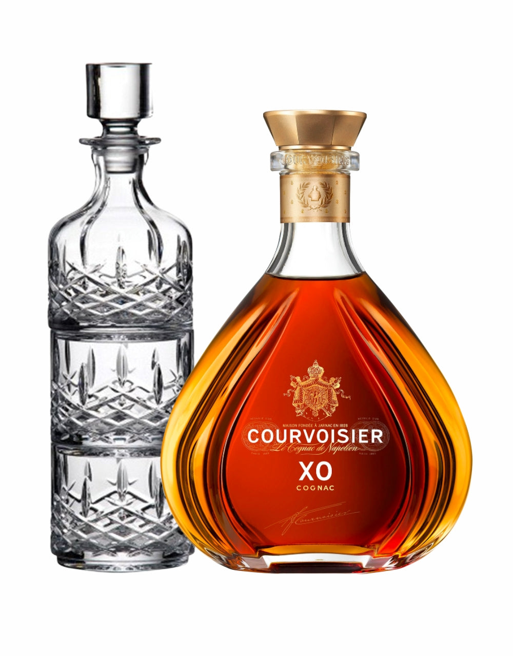 Courvoisier XO Cognac with Markham by Waterford Stacking Decanter & Tumbler  Set