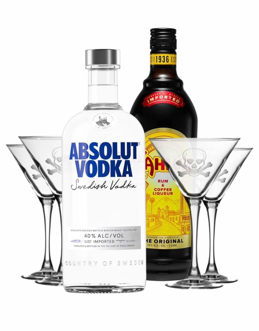 Absolut Vodka with Kahlúa Original and Rolf Skull and Cross Bones Martini